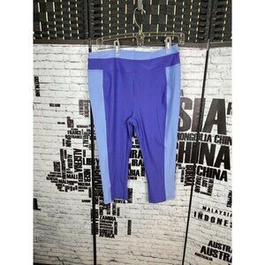 Full Beauty Sport 12 Purple-Lilac Two-Tone Elastic Waist Capri Pants